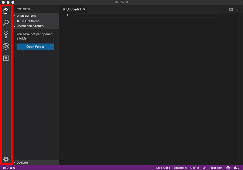 Visual Studio Code アクティビティバー