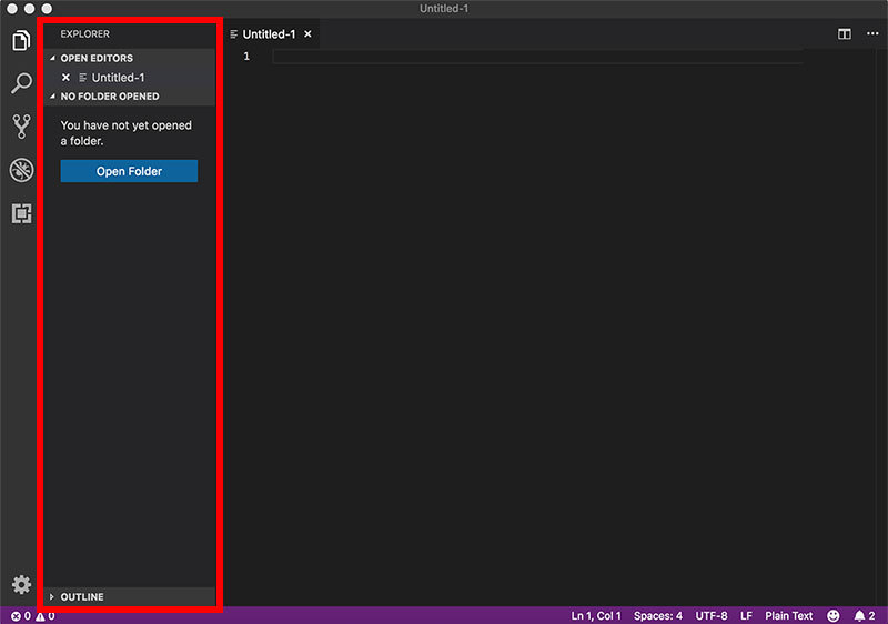 Visual Studio Code サイドバー