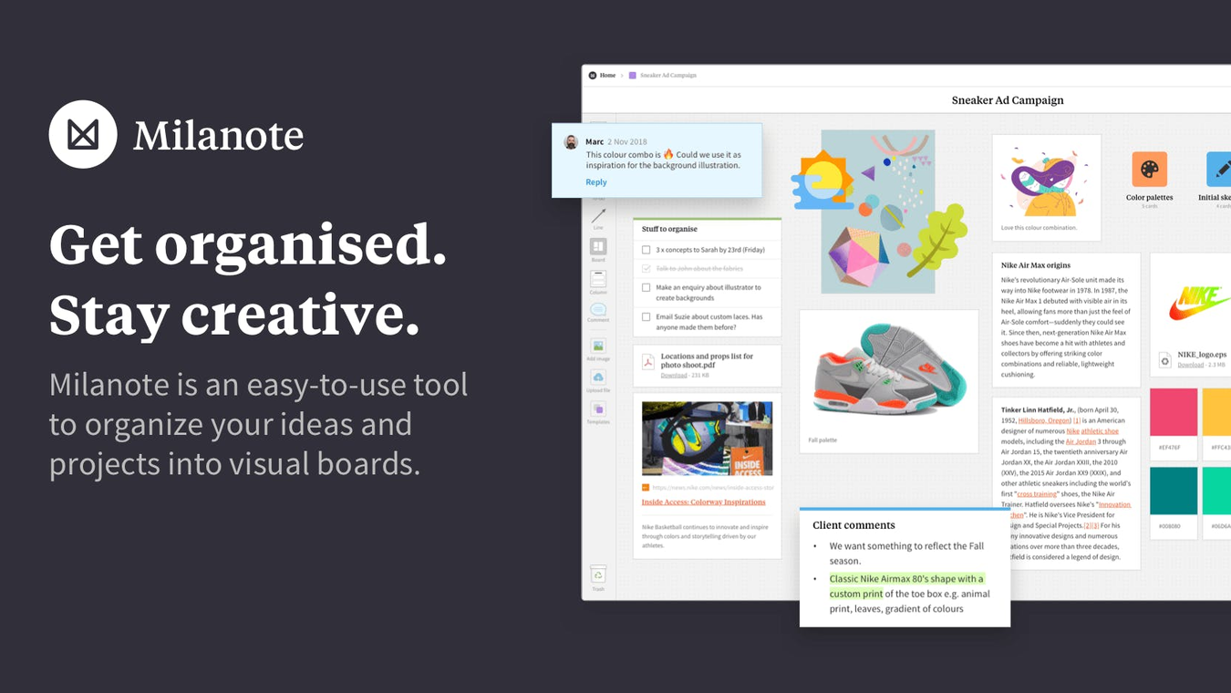 Milanote - the tool for organizing creative projects